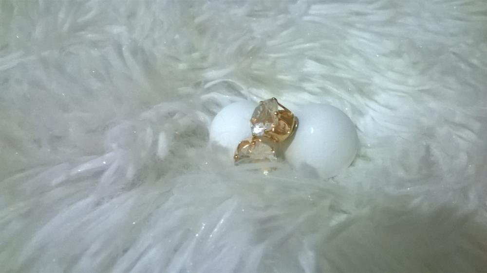 New Fashion jewelry double side crystal 16MM pearl Frosted matte stud earring gift for women girl mix color E2657