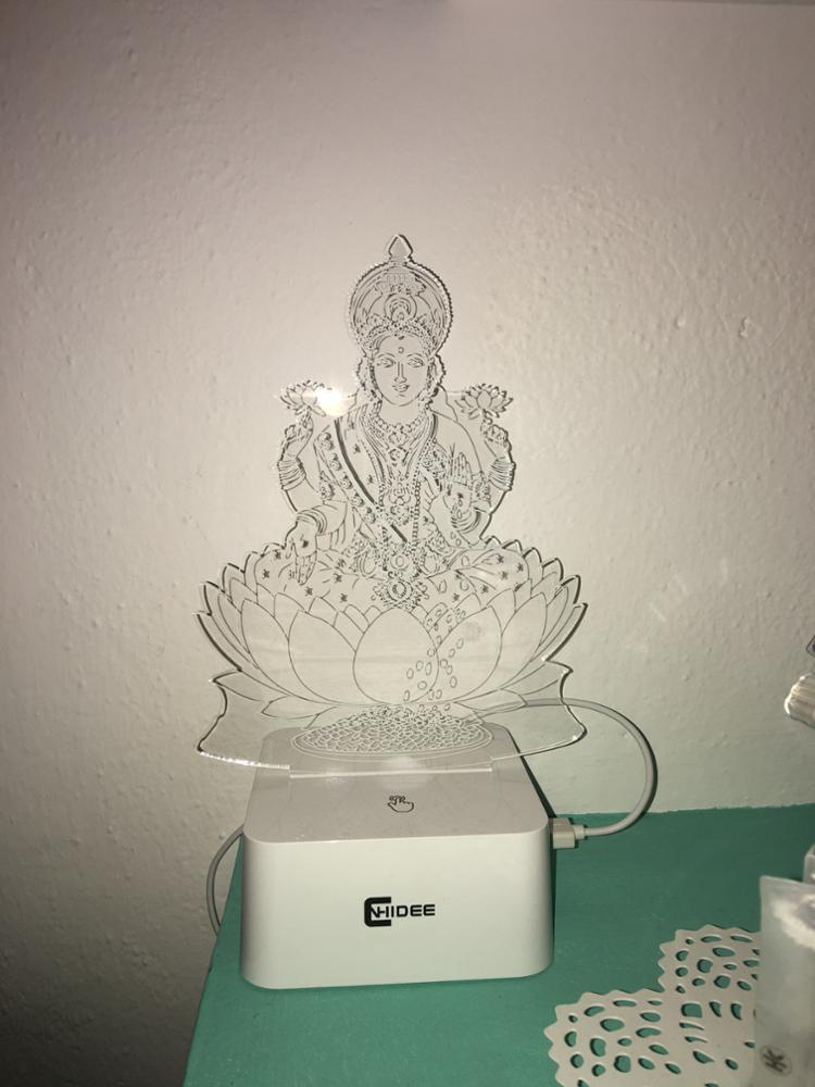 CNHIDEE Novel Engraved Table 3d LED Light Home Decor Fairy Lamp Lakshmi Night Mission Led RGB Tafellamp Lampade Da Tavolo
