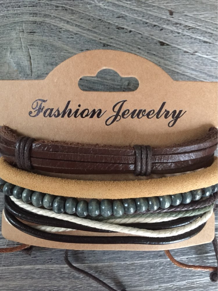1Set 4pcs Braided Adjustable Leather popular Bracelet  Cuff  Women  Men`s Casual Jewelry