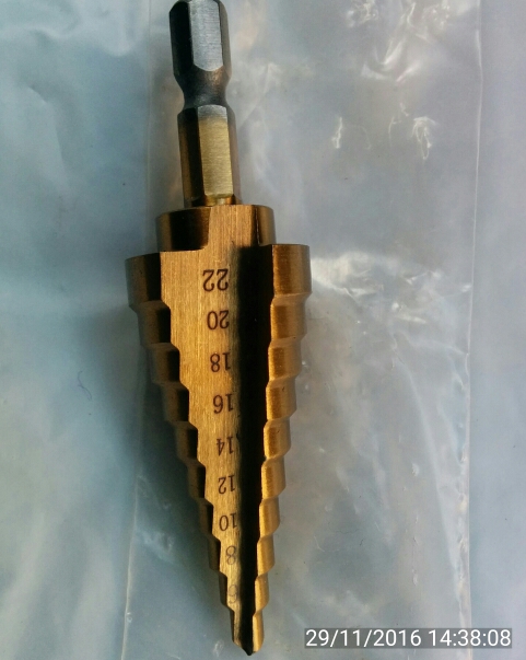 1PC Hex Titanium Step Cone Drill Bit 4-22MM Hole Cutter HSS 4241 For Sheet Metalworking Wood Drilling High Quality Power Tools