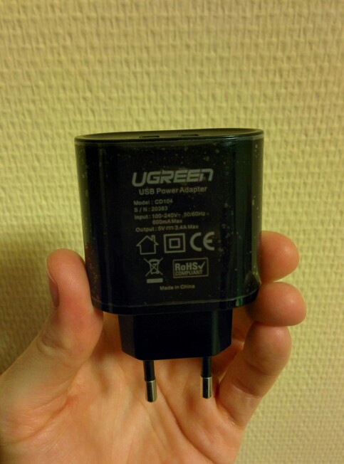 5V3.4A Universal USB Charger,Ugreen Travel Wall Charger Adapter Portable EU UK Plug Smart Mobile Phone Charger for iPhone Tablet