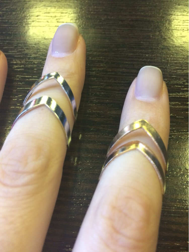 Fashion Gold Silver Plated Double V-shaped Half Opened Adjustable Vintage Woman Rings Charming Jewelery RING-0239