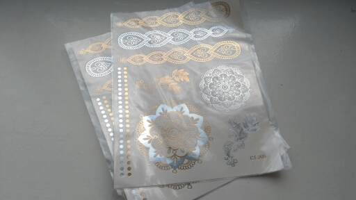 hot temporary tattoo gold tattoo sex products necklace bracelet tatoo metal  women flash metalic gold silver tattoos
