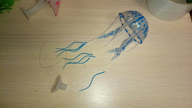 5.5" Glowing Effect Artificial Jellyfish Fish Tank Aquarium Decoration Ornament Free Sjipping