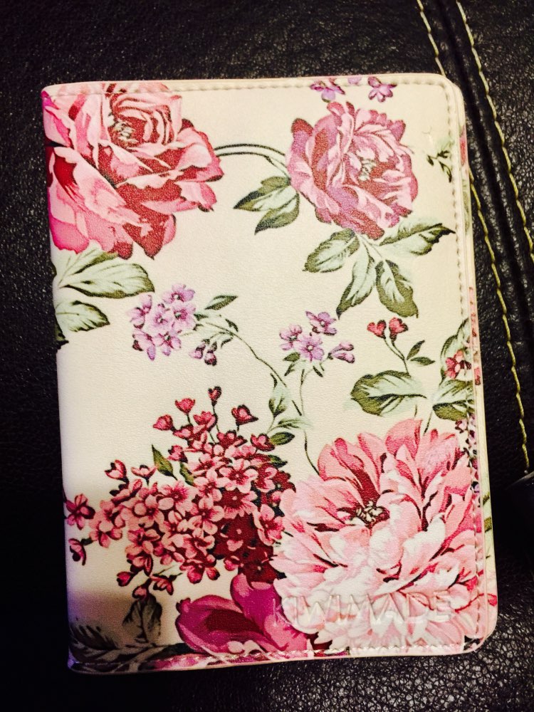 Leather passport cover woman  / leather woman passport holder / flower women passport bag/ Female credit card holder