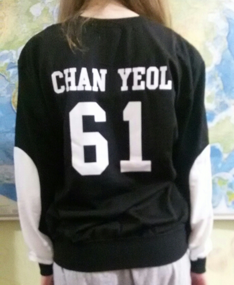 2016 Autumn EXO CHAN YEOL Should Aid M~XXL Sweatshirts Casual Long-Sleeved Women Hoodies Plus Size Female Black White Tracksuits