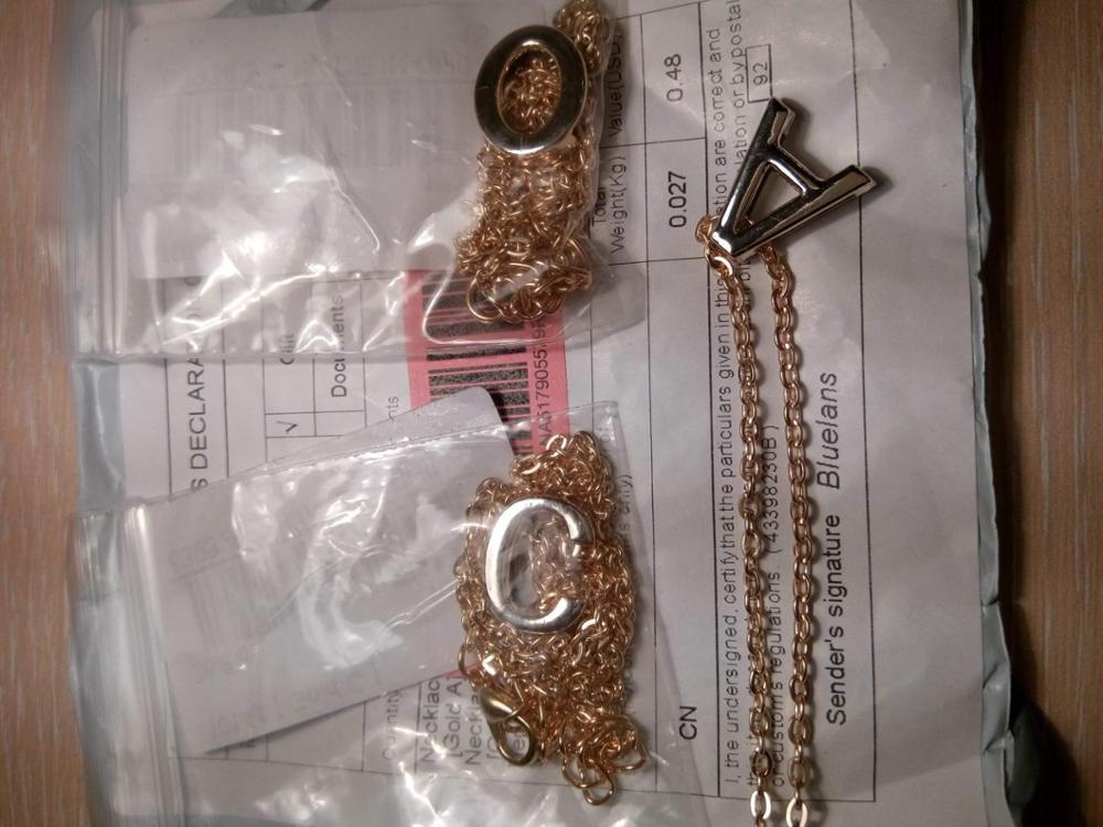 2015 hot sell Women's Metal Alloy DIY Letter Name Initial Link Chain Charm Korean style Necklace 56A6