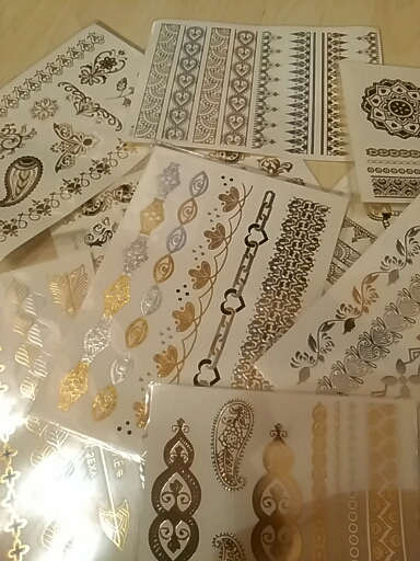 style body art painting tattoo stickers glitter Metal gold silver temporary flash tattoo Disposable indians tattoos tatoo