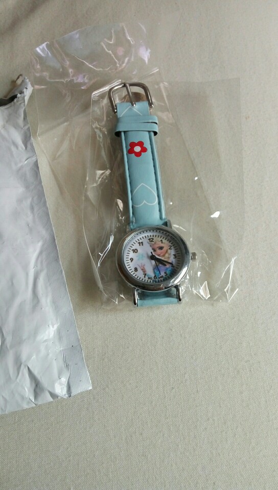 2016 Cartoon Children Brand Watch Princess Elsa Anna Watches Fashion Girl Kids Cute Leather quartz WristWatch Gift relojes
