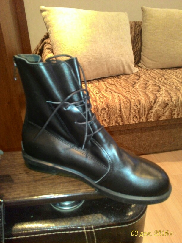 Whensinger - Women Boots Handmade Shoes Vintage Genuine Leather Low-heeled X1503