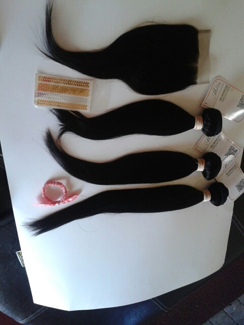 7A Brazilian Virgin Hair With Closure Human Hair With Closure Mslove Mink Brazilian Straight Hair 3 Bundles With Lace Closure