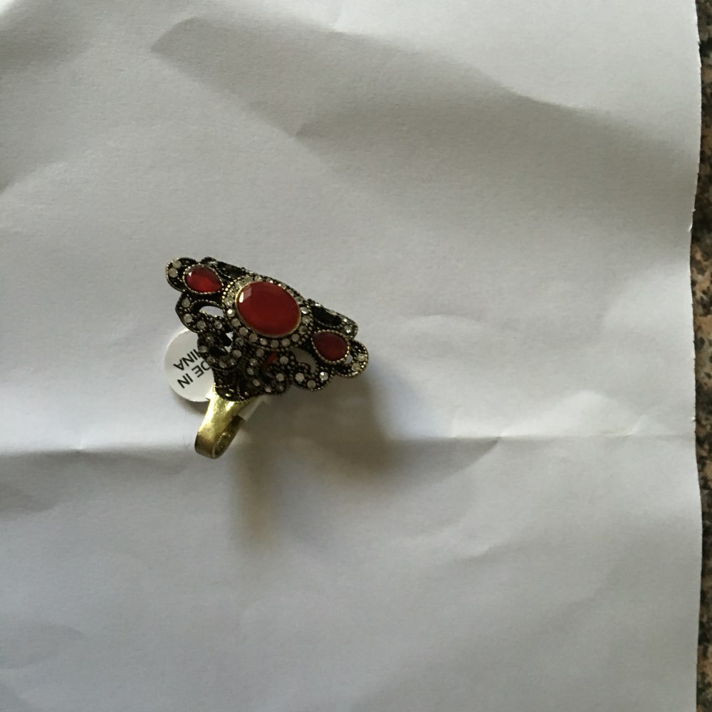 Antique Gold Rings for Women Vintage Fine Jewelry Black Red  Resin Stone Strass Bohemian Turkish Ring female Ethnic Punk Fashion