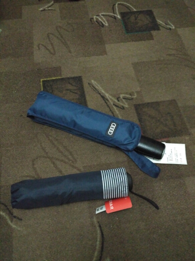 High quality Audi genuine leather handle Japanese brand sun rain Umbrella 3 Fold Anti UV French French royal umbrella men women
