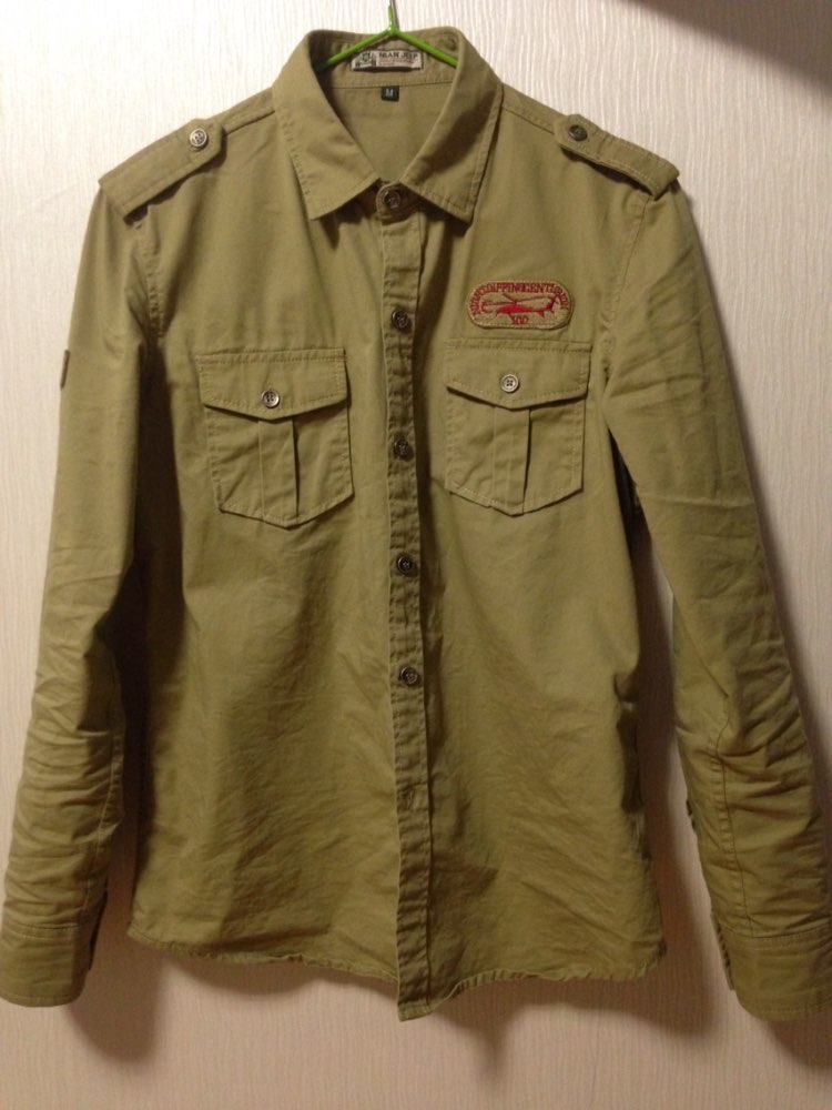 Plus Size M-4XL High quality Summer men's military uniform style men Casual long sleeved shirt leisure long sleeved shirt