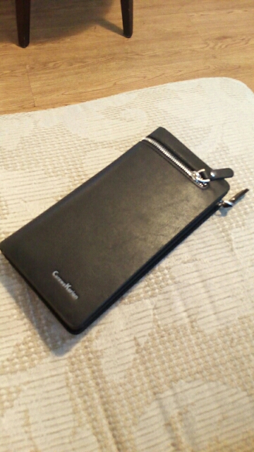 Wallet Men's PU Leather Long Zipper Purse Business Style CUREWE KERIEN Wallet 2016 New Card Cash Receipt Holders Card ID Holders