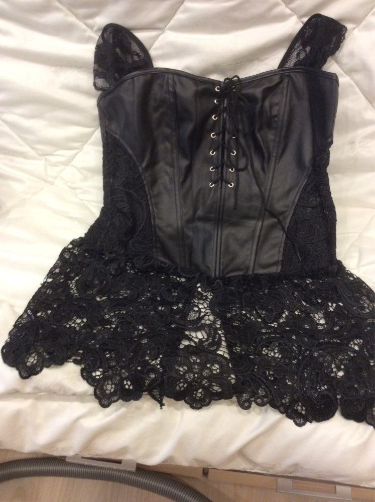 S-6XLPlus Size Sexy Lingerie Women Black Faux Leather&Lace Burlesque Steampunk Corset Dress Gothic Bustier Corset