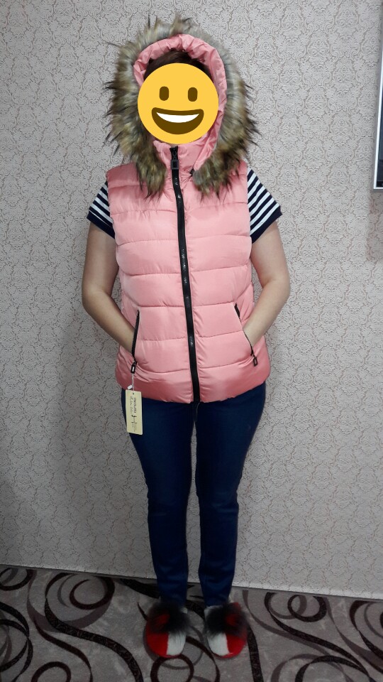 New for winter fur collar vest down Joker cotton hooded vest women's vestidos waistcoat