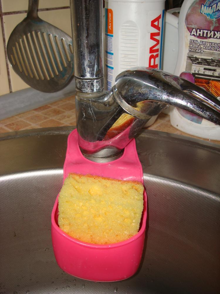 Kitchen Sink Sponge Hanging PVC Shelving Rack Drain Faucet Storage Pail Shelves