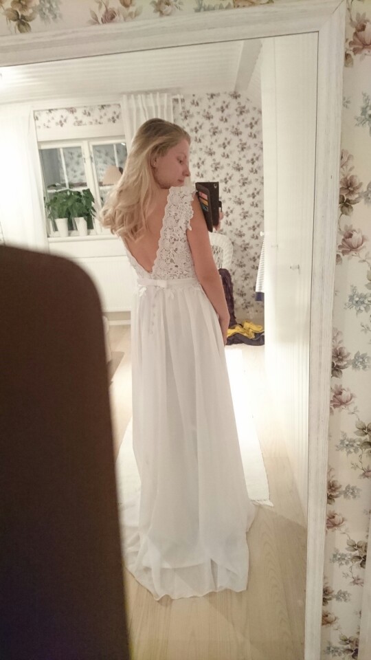 2017 A Line Backless Lace Wedding Dresses Scoop Neck Chiffon Robe De Mariage chiffon See Through Back Beach vestido de noiva 