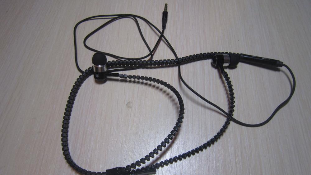 New Metal Zipper Earphones 3.5mm in-ear earphone with mic for IPHONE 4s 5 5s for ipad 2 3 4 mini mp3 mp4 For samsung S5 S6