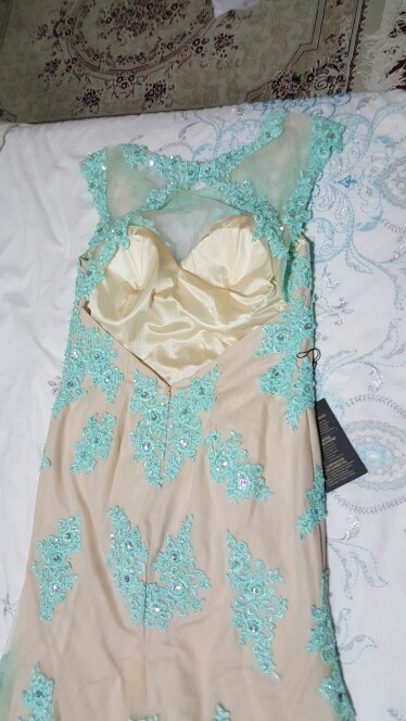 Sexy Sky Blue Sequined Applique Champagne Tulle Long Evening Dresses 2016 Open Back Cap Sleeve Trumpet Prom Dress Gown for Women