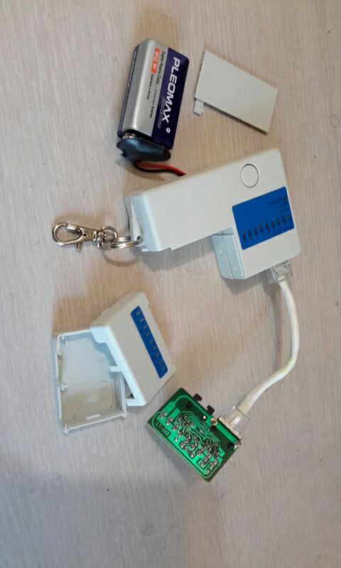 Hot selling New Pocket LED Ethernet 4 Port RJ45 RJ11 Cat5 Network LAN Cable Tester With Keychain