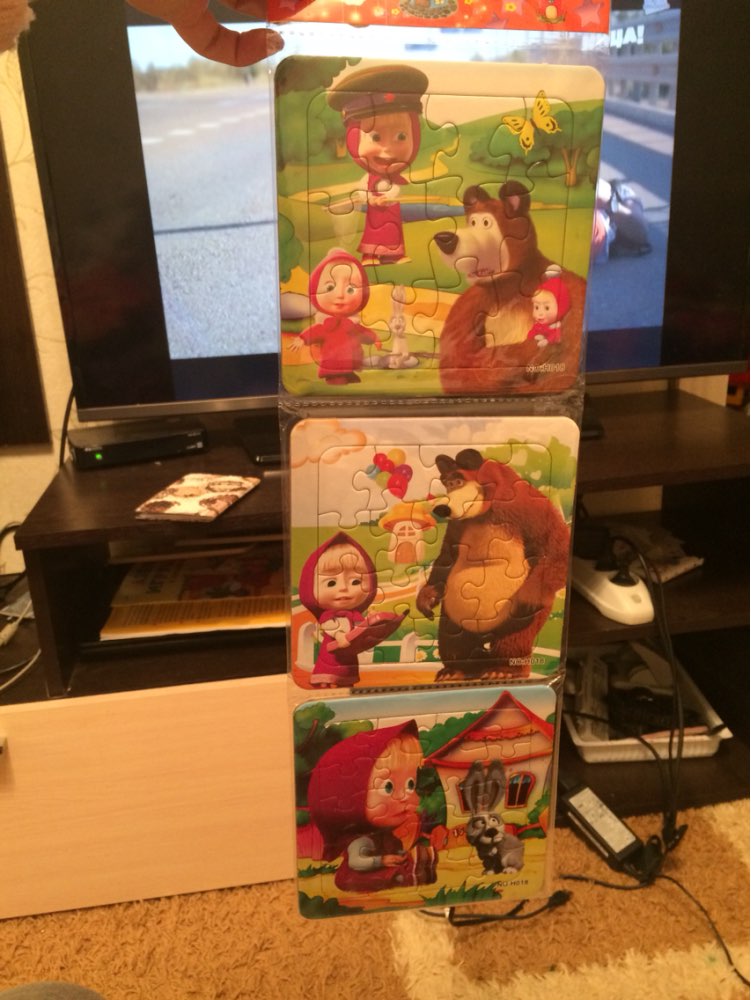 3PCS/Lot Paper jigsaw puzzles for children kids toys brinquedos Masha and Bear Princess toys for children Baby toys educational
