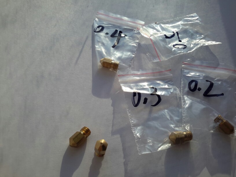 3D Printer Nozzle Mixed Sizes 0.2/0.3mm/0.4mm/0.5mm  Extruder Print Head For 1.75MM MK8 Makerbot