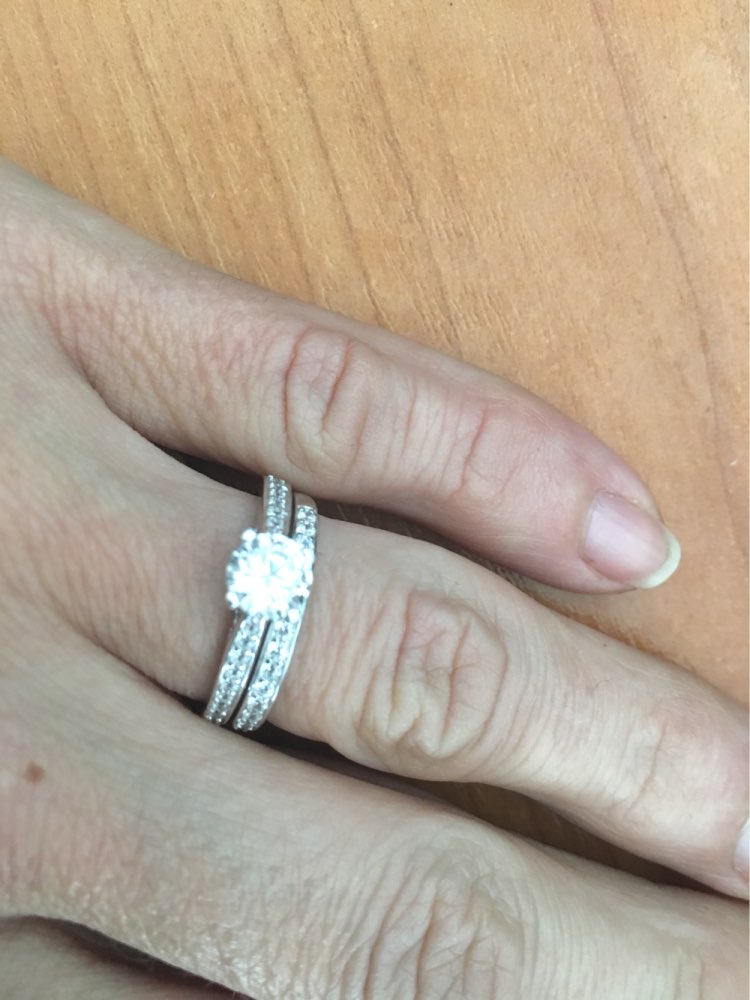 JewelryPalace 1.3ct Cubic Zirconia Anniversary Wedding Band Engagement Solitaire Ring Bridal Sets 925 Sterling Silver Jewelry