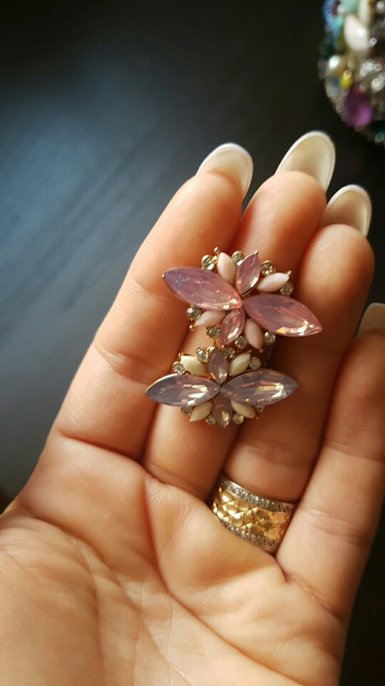 Opal Stone Stud Earrings 2015 New Elegant Crystal Earrings For Women Trendy Gold Plated Women Earrings