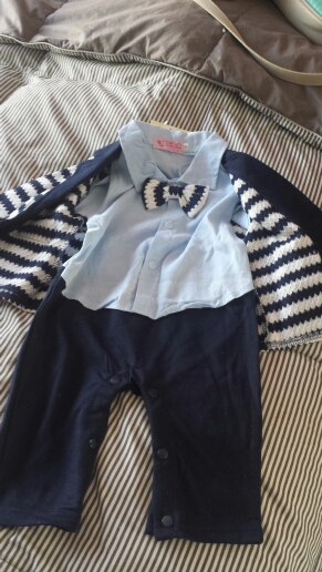 gentleman baby boy clothes white coat+ striped rompers clothing set newborn wedding suit
