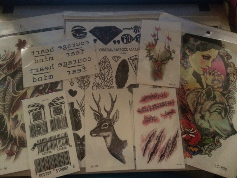 RC2316 Waterproof Tattoos Sticker Color Sika Red Deer Pattern Temporary Tattoo Stickers Body Art Flash Tattoo Foil taty