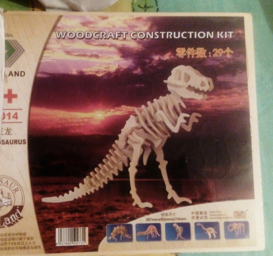 Dinosaur 3D Wooden Puzzle DIY Simulation Model Children Educational Toys 3D Jigsaw Kids Gifts Free Shipping