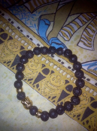 Kittenup Fashion Men's Bracelet Gold Color Silver Color Buddha skull Elastic Black  Beaded Tibet Charm Lucky bracelets for women