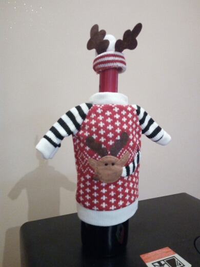 Merry Christmas & Red Wine Bottle Cover Bags Decoration Home Party Santa Claus Christmas artigos de natal Sunshine
