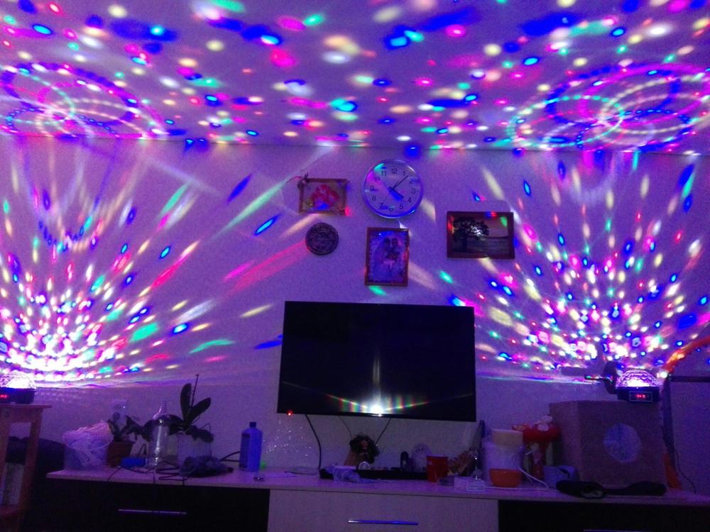 9 Colors 27W Crystal Magic Ball Led Stage Lamp 21Modes Disco Laser Light Party Lights Sound Control Christmas Laser Projector