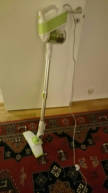 PUPPYOO Low Noise Home Rod Vacuum Cleaner Handheld Dust Collector Household Aspirator White&Green Color WP521