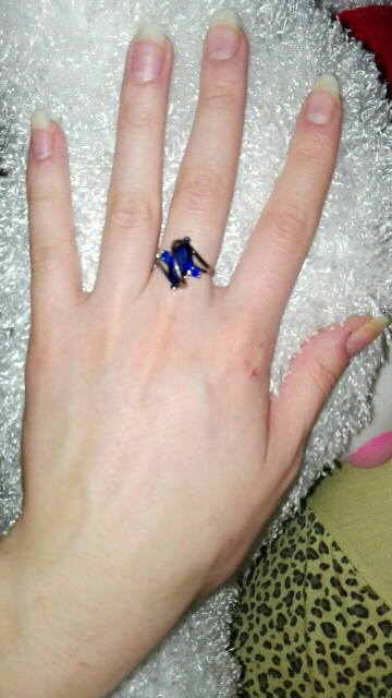 Hot Fashion Luxury Vintage Black Gold Blue Sapphire Zircon CZ Diamond Oval Crossed Rings For Women Wedding Jewelry bague Of R117