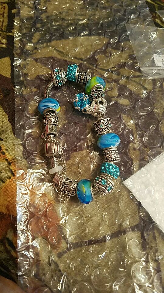 LongWay European Style Authentic Tibetan Silver Blue Crystal Charm Bracelet for Women Original DIY Beads Jewelry Christmas Gift 