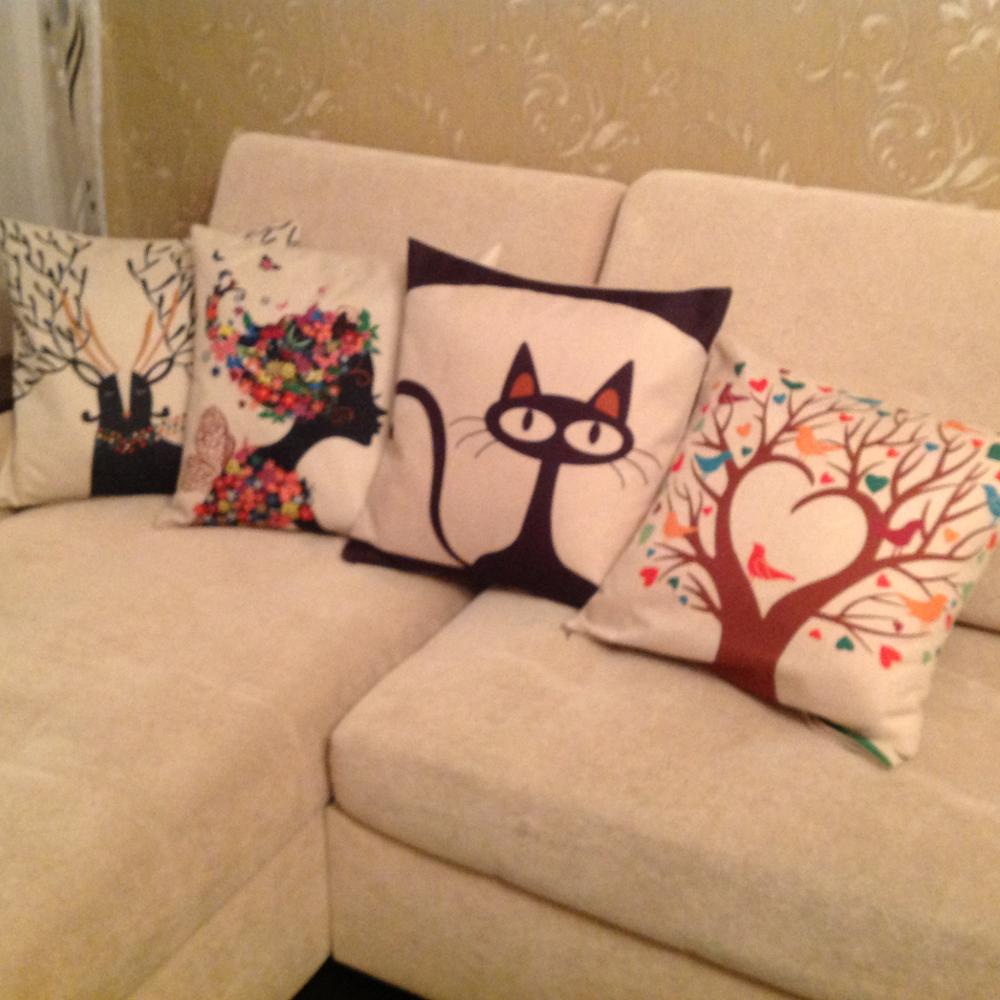 Creative Cushion  45*45  Christmas Gift Customized Linen Cushion  for Home Decoration Not Including Filling in Office in Car