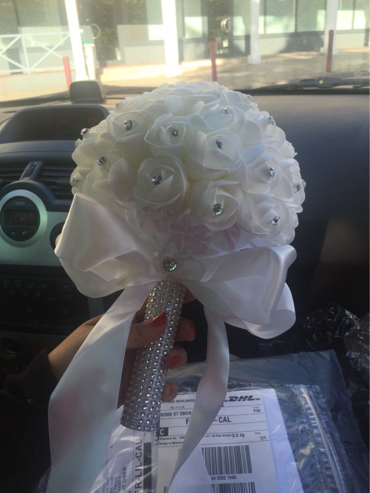 Crystal White Ivory wedding bouquet Bridesmaid artificial wedding bouquets de noiva flower rose bridal bouquet de mariage