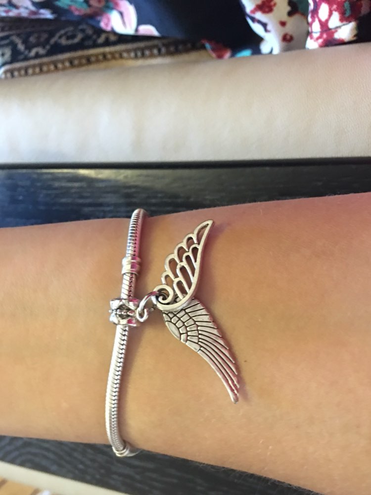Free Shipping 1Pcs Silver Bead Charm European Silver with Angel wings Charm Pendant Bead Fit Pandora Bracelet