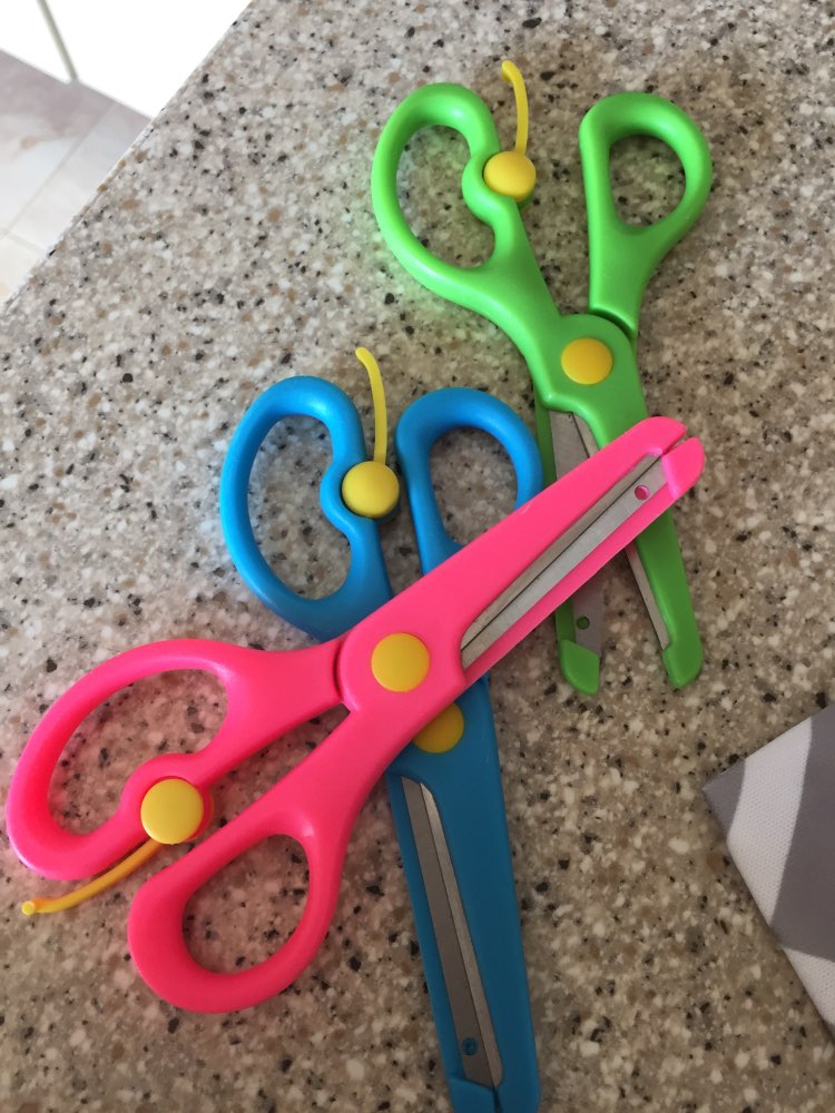 2pc Safe Children Studeht Stationery Art DIY Scissors Decorative Craft School Scrapbook Handmade Kids Artwork Card Safe Scissors