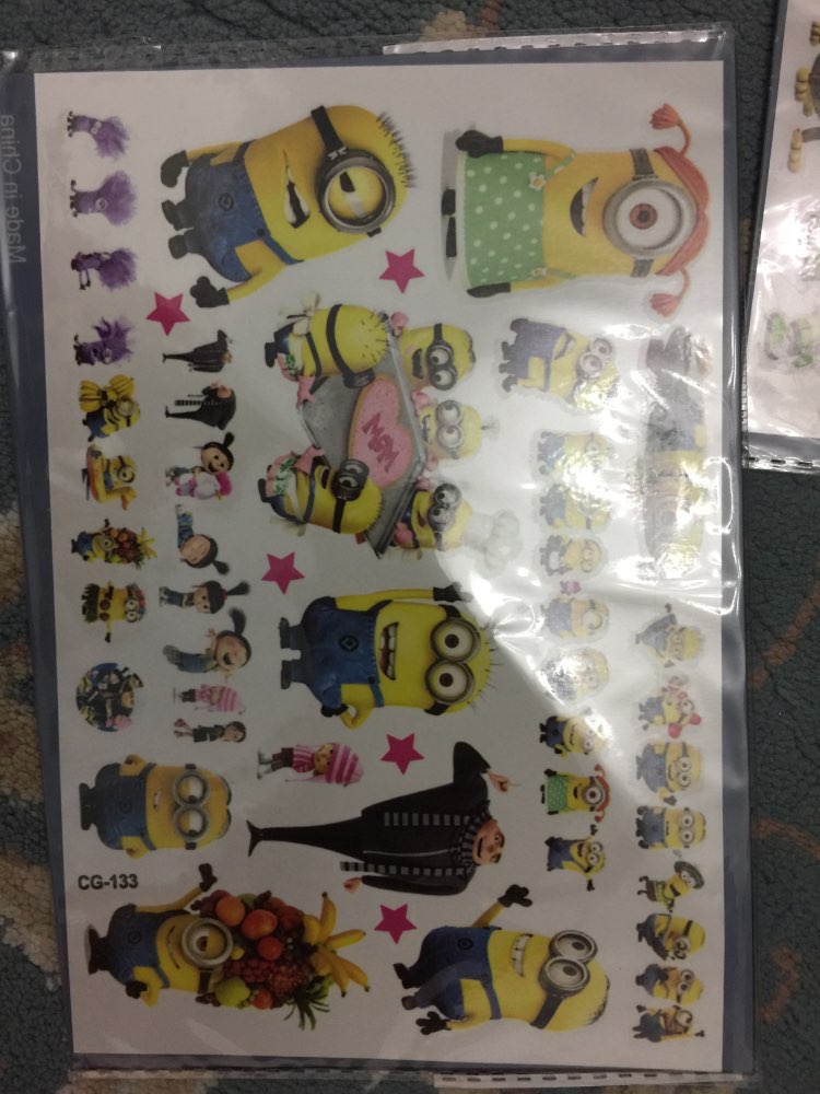 Cartoon Minions Child Temporary Tattoo Body Art Flash Tattoo Stickers 17*10cm Waterproof Henna Tatoo Car Styling Wall Sticker