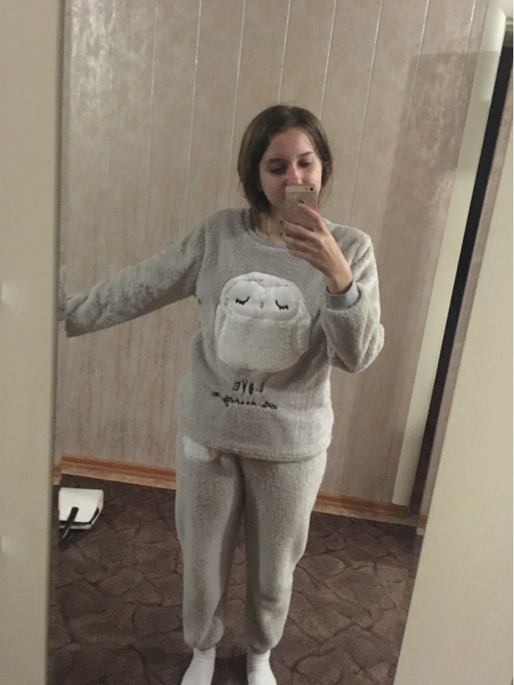 Winter New Thickened Cute Sleeping Owl Coral Fleece Pajamas Home Furnishing Suit Coral Velvet Home Wear Leisure Wear 9123