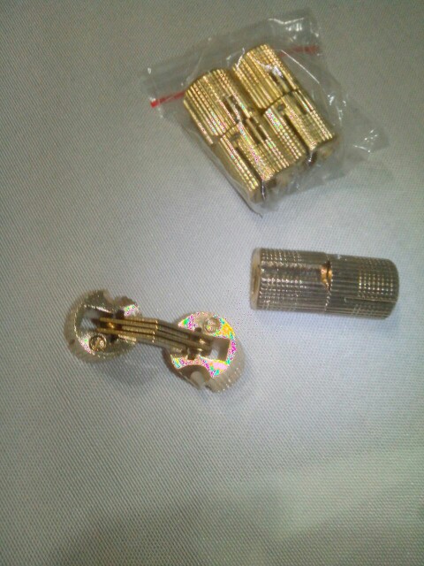 NAIERDI 4PCS 14mm Copper Barrel Hinges Cylindrical Hidden Cabinet Concealed Invisible Brass Hinge For Door Cabinet Hardware