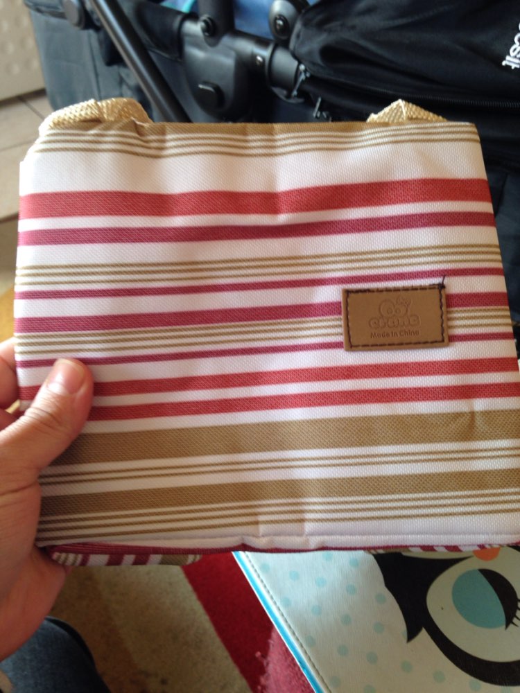 ideaBee 2016 Insulated Neoprene Canvas Stripe Thermal Bags Baby Tote Lunchbag Picnic Lunchbox Lancheira Termica Bolsa Termica