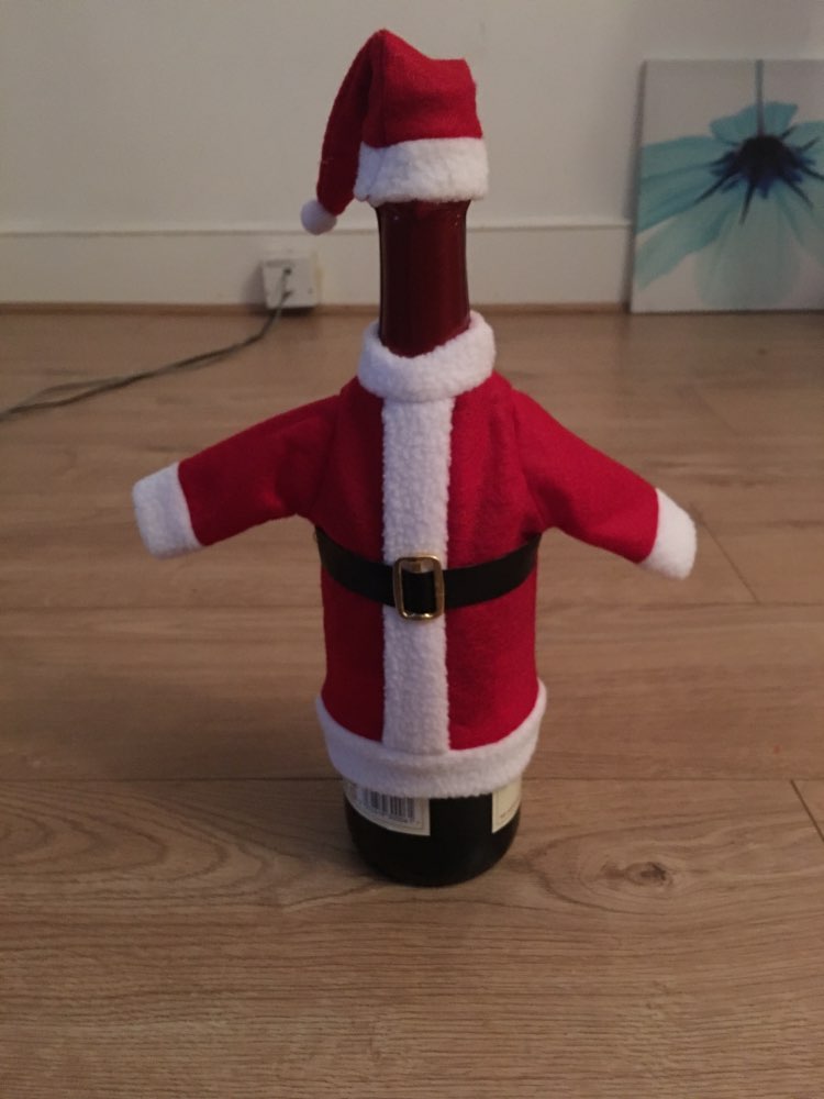 1Set Cute Red Wine Bottle Cover Bags Santa Claus Dinner Table Decoration Clothes With Hats Home Party Decor Christmas Decoration