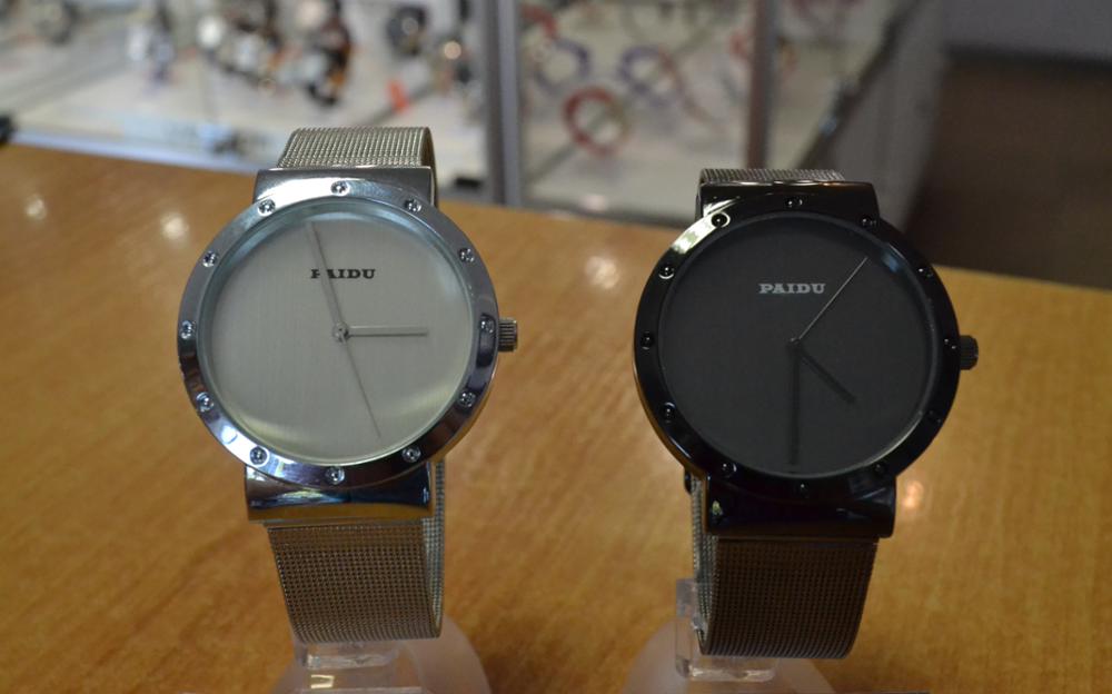 Paidu Full Steel Black White Men Women dress watch hour clock mesh wire fashion watch Unisex Quartz wristwatch relogio relojes