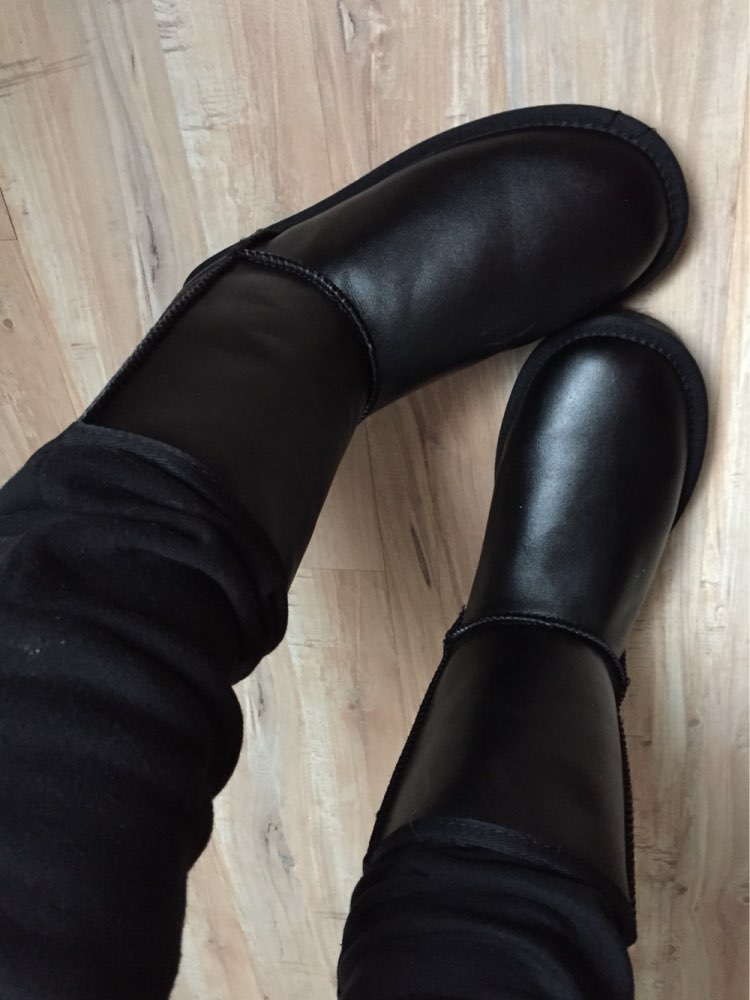 2015 winter woman snow boots Waterproof genuine leather snow boots fur knee-high woman shoes winter short-leg boots